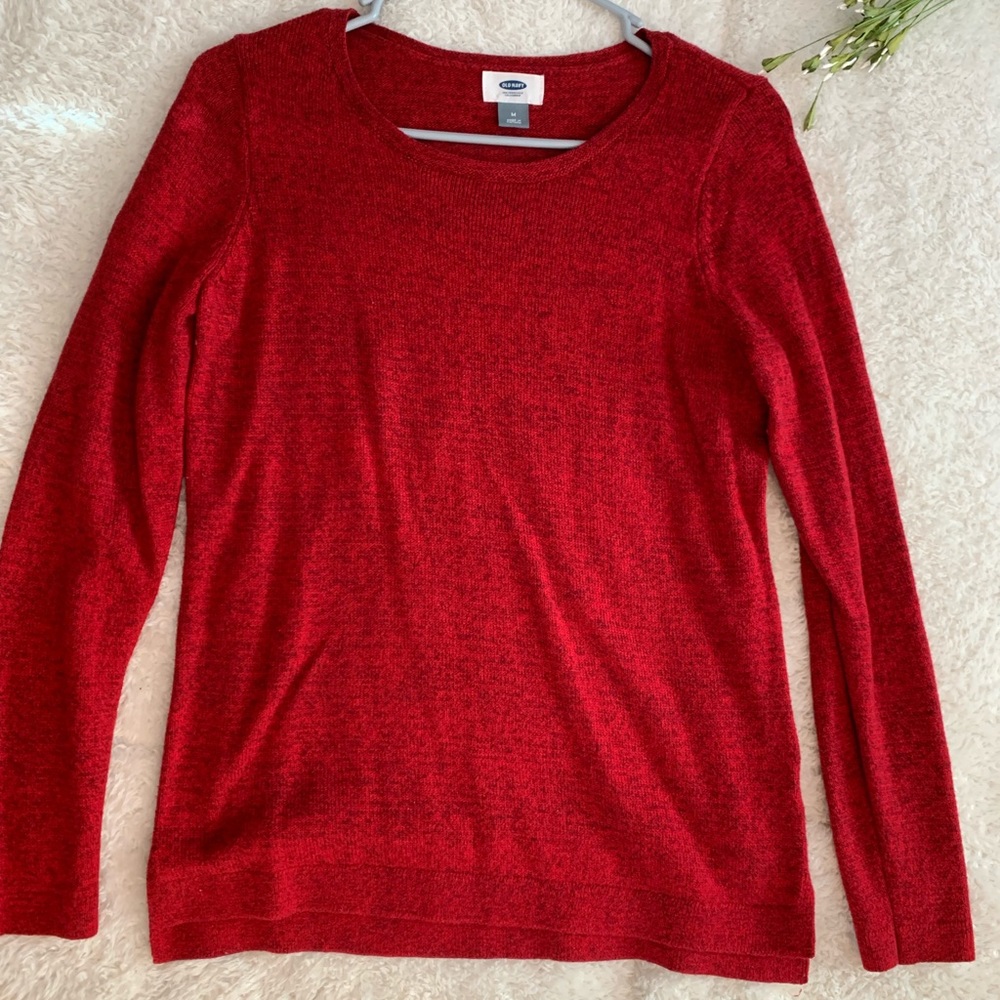 Heathered red sweater